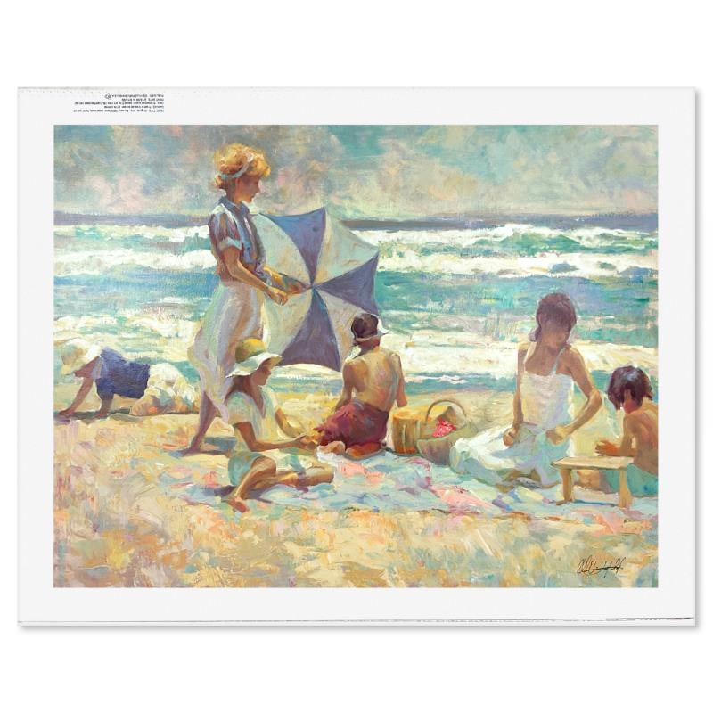 Summer Afternoon by Hatfield, Don: "Summer Afternoon" is a serigraph on canvas by Don Hatfield, hand signed by the artist. This piece is not numbered. Includes Letter of Authenticity. Measures approx. 25" x 33" (image).