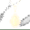 8.06 ctw Ethiopian Opal and 2.15 ctw Diamond 14K Yellow Gold Necklace