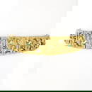 18k Gold 0.46 ctw Diamond Emerald Open Textured Graduated Strap Statement Bracel