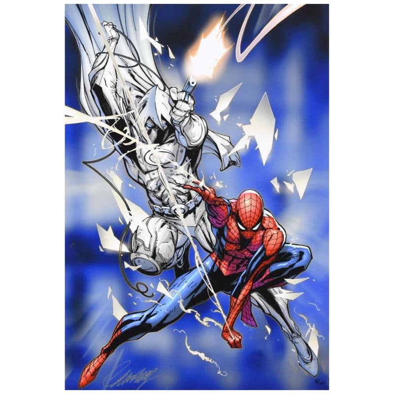 Vengeance of the Moon Knight #9 by Marvel Comics,: A piece of comic book history, this limited edition print, drawn by J. Scott Campbell, depicts famous characters from the classic Spider-Man series. Though he became famous for drawing for Wildstorm C