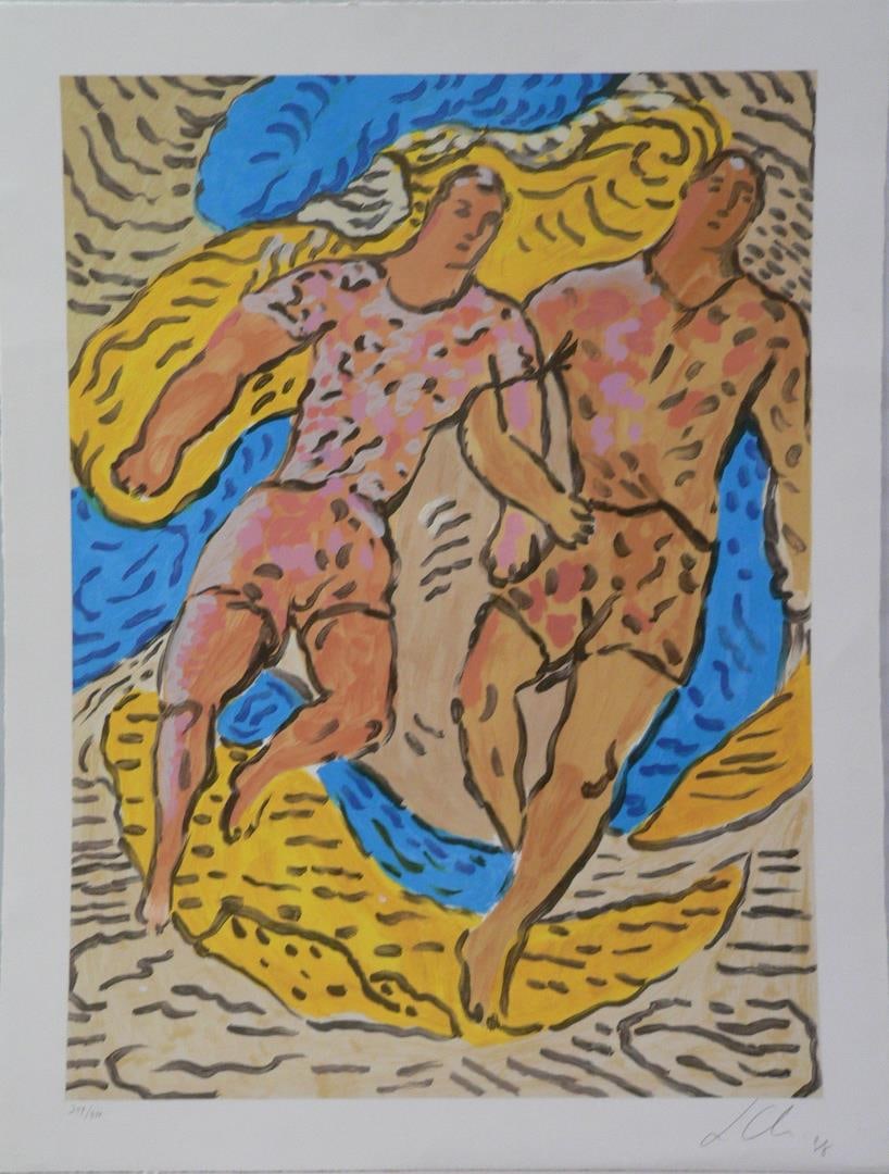 Olympic Athletes by Sandro Chia: Serigraph on Paper, 34 x 26, unframed