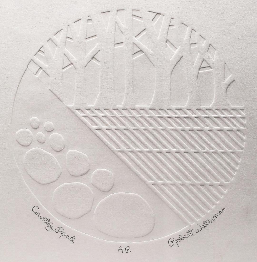Signed Robert Waterman- Blind Intaglio Print (1 of 3)