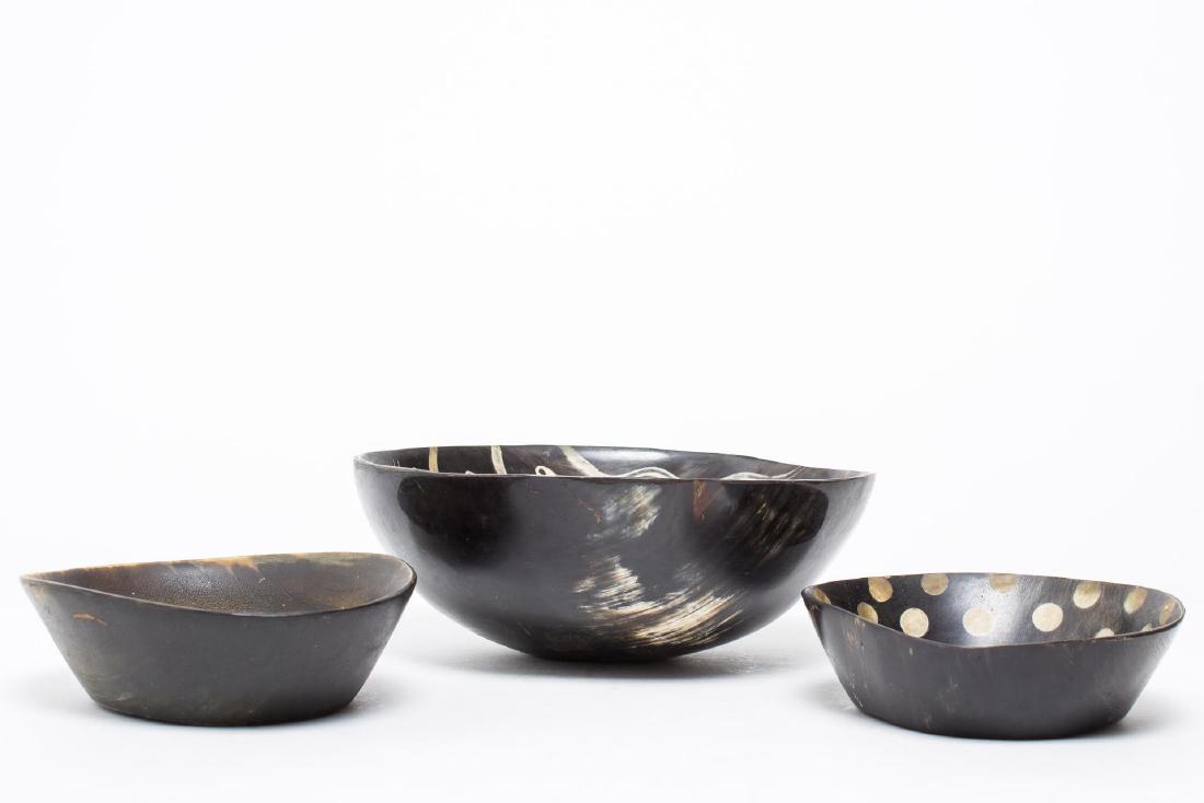 Polished Horn Bowls, Mid-Century Modern, Set of 3 (1 of 3)