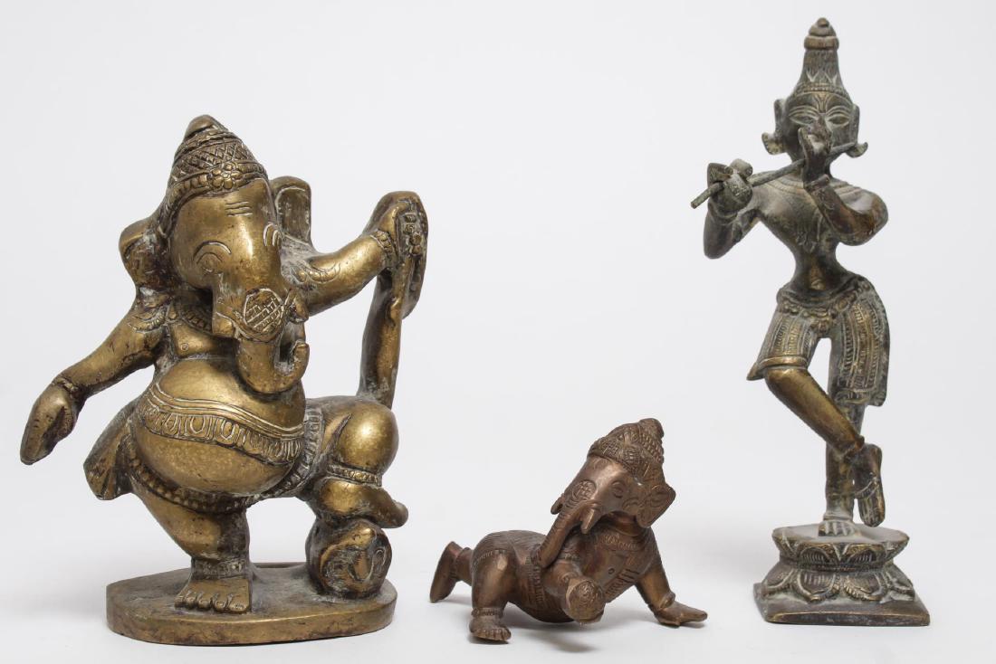 Indian Hindu Deity Figures, Cast Brass, 3 (1 of 2)
