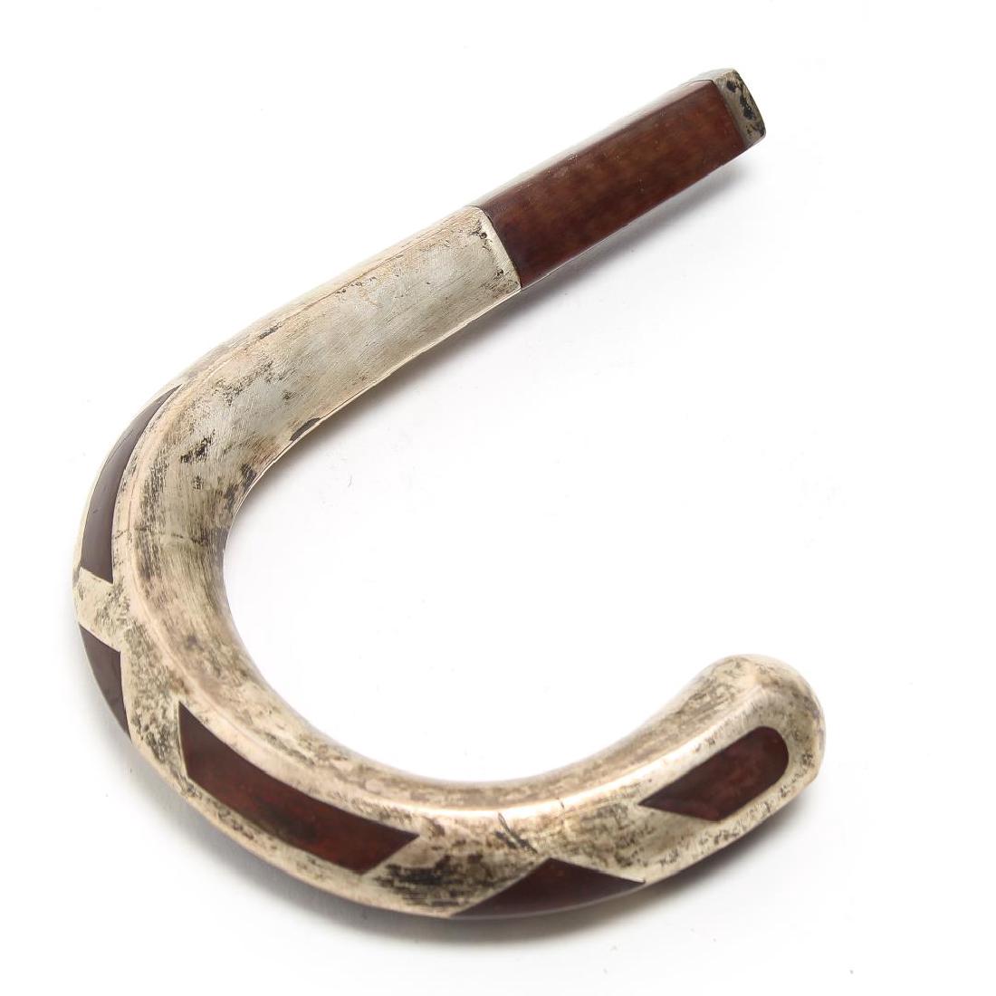 Art Deco Silver-Inlay Cane Handle (1 of 4)