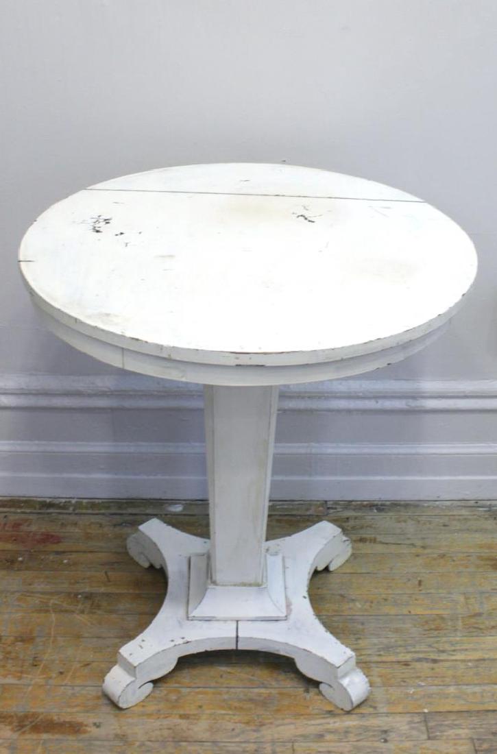 Antique Painted Cafe Pedestal Table (1 of 4)