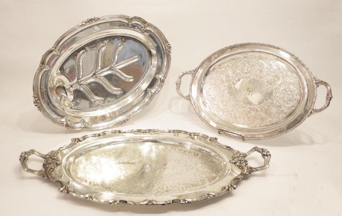 Silver-Plate Serving Trays, Group of 3 (1 of 4)