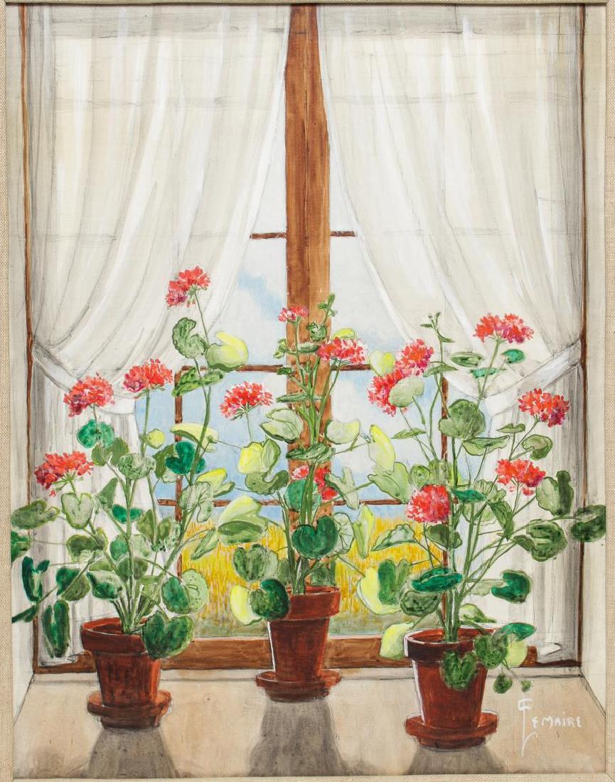 Signed Lemaire- "The Sunny Window," Watercolor (1 of 5)