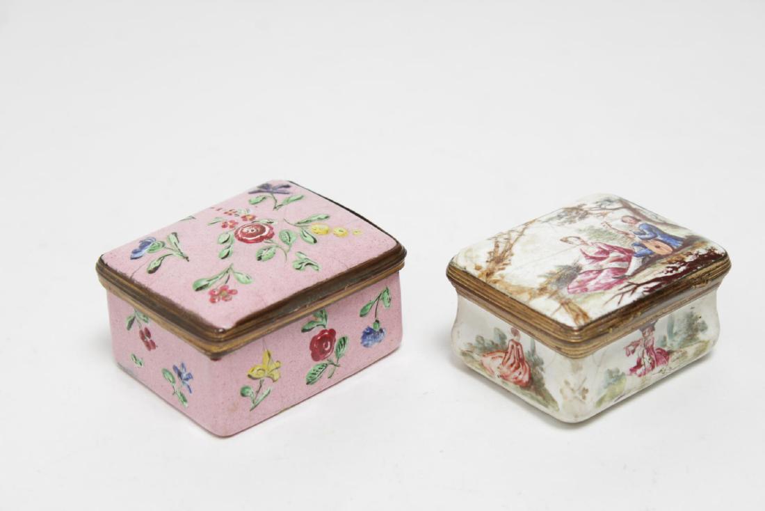 Bilston or Battersea Square Enamel Boxes, 2 (1 of 10)