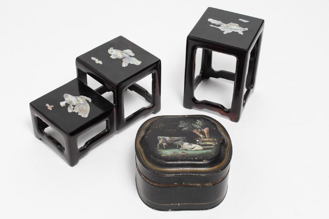 Chinese Black Lacquer Pieces, 3 (1 of 2)