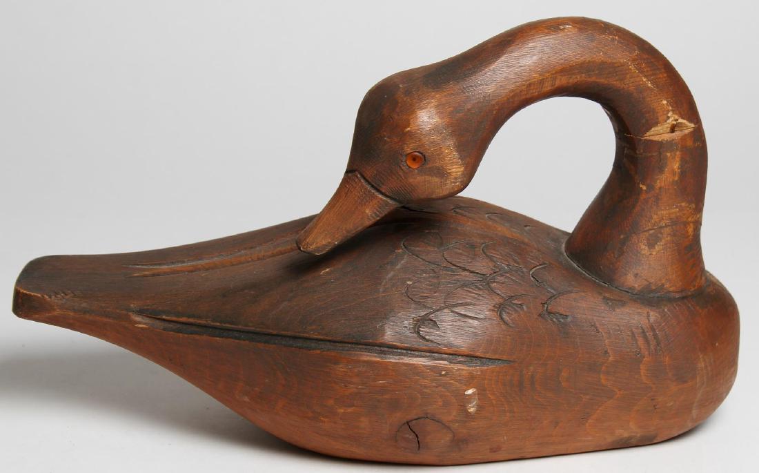 Carved Wood Goose Decoy (1 of 4)