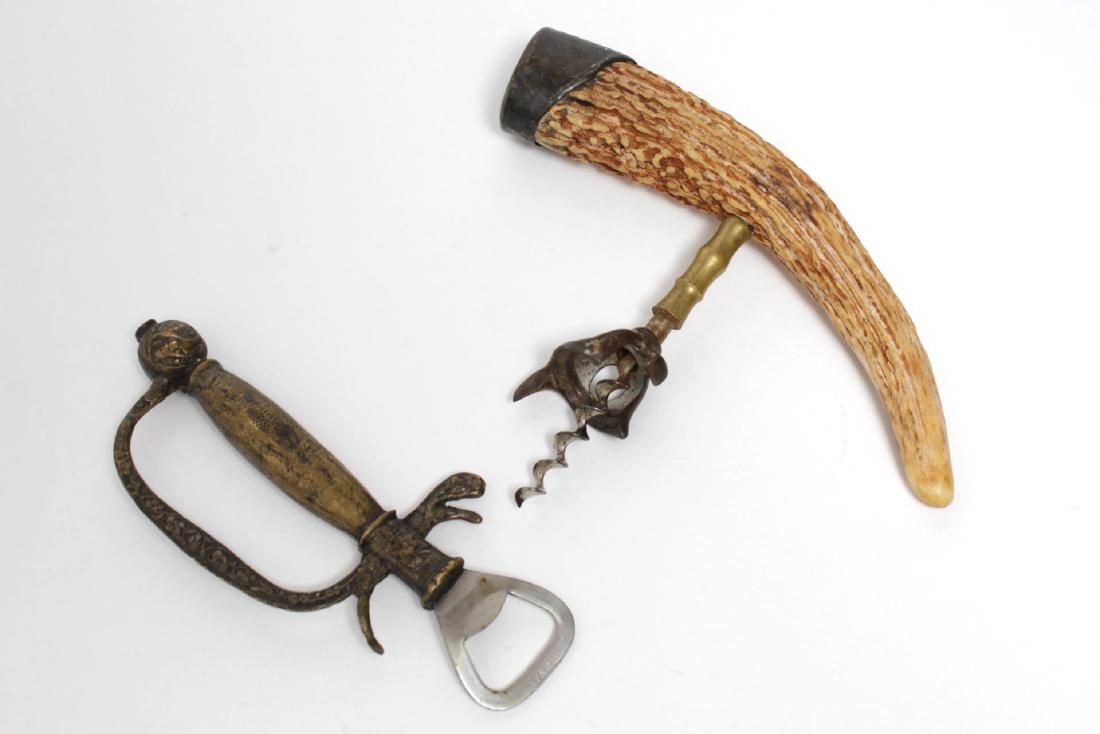 Vintage Gilt-Bronze & Horn Bottle Openers (1 of 2)