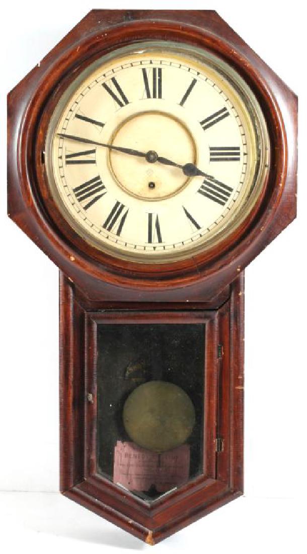 Ansonia Mahogany Drop Octagon 8-Day Wall Clock (1 of 5)