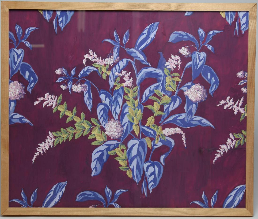 Vintage Wallpaper Fragment, Hand-Painted (1 of 1)