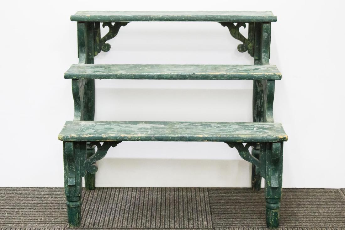 American Folk Art Country Painted Wood Plant Stand (1 of 3)