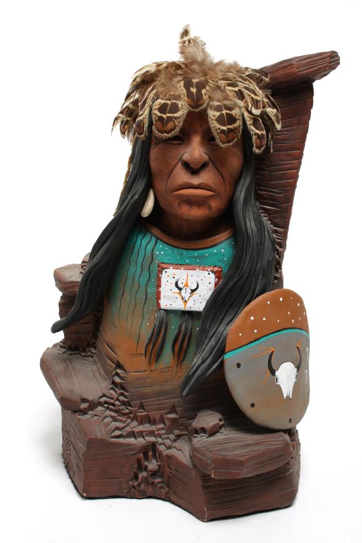 Jim Jackson (American b 1963)- Pottery Indian Head (1 of 7)
