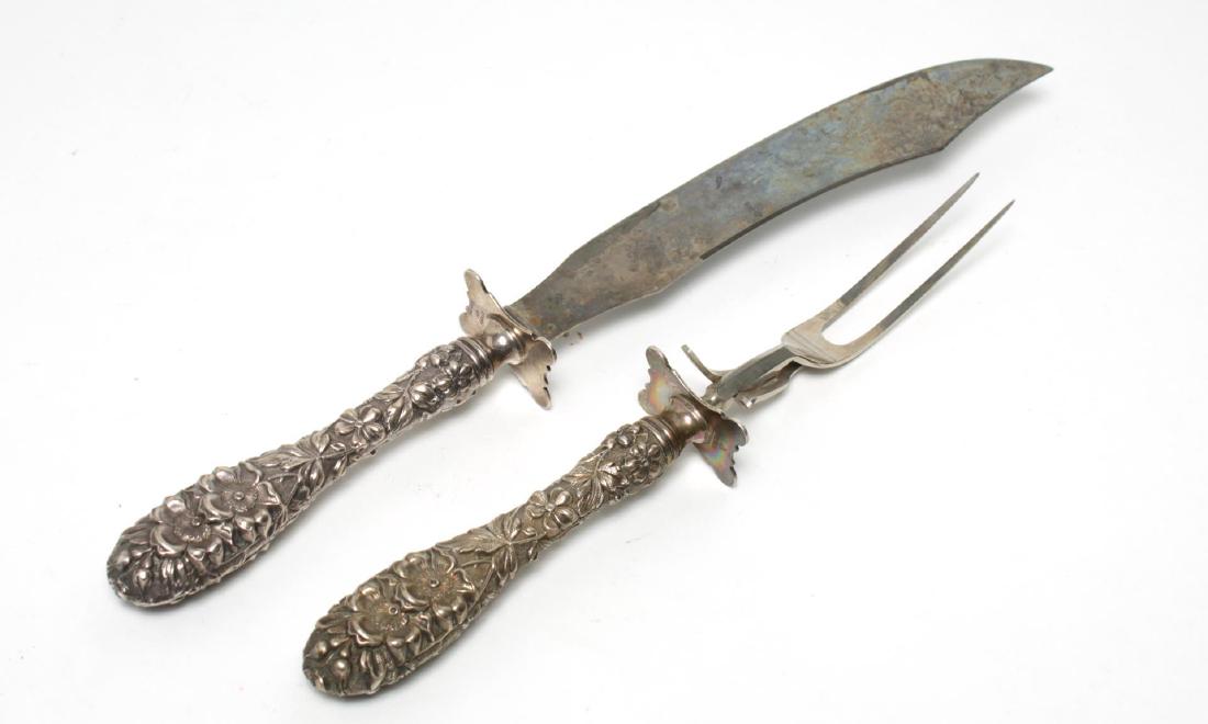 Stieff Sterling Silver Carving Set, Repousse (1 of 4)