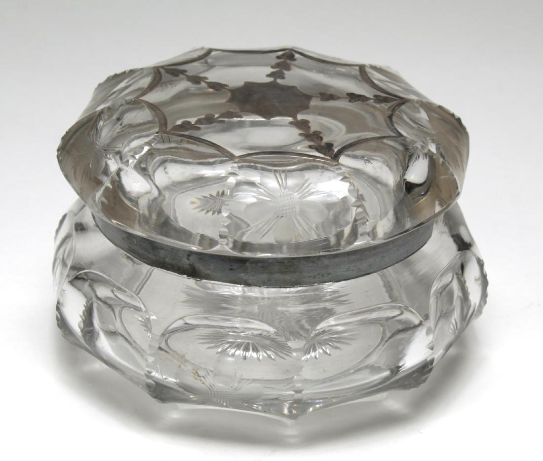 Silver Overlay Glass Vanity Jar, Vintage (1 of 5)