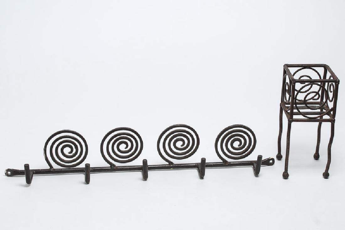 Wrought Iron Candle Holder & Hanging Rack (1 of 2)