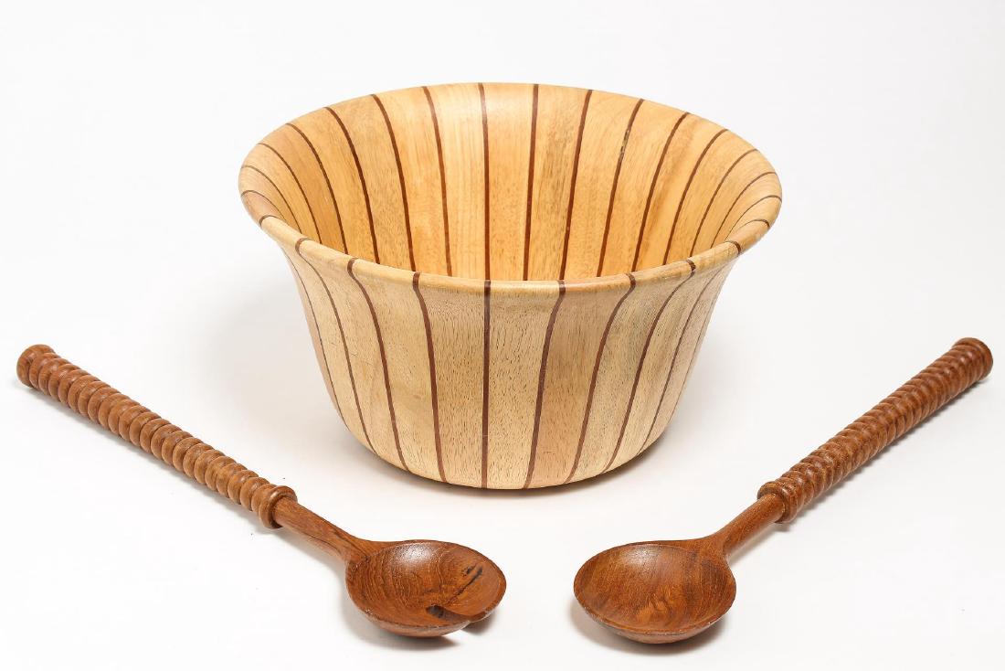 Dansk Serving Bowl & Associated Salad Utensil Set (1 of 2)