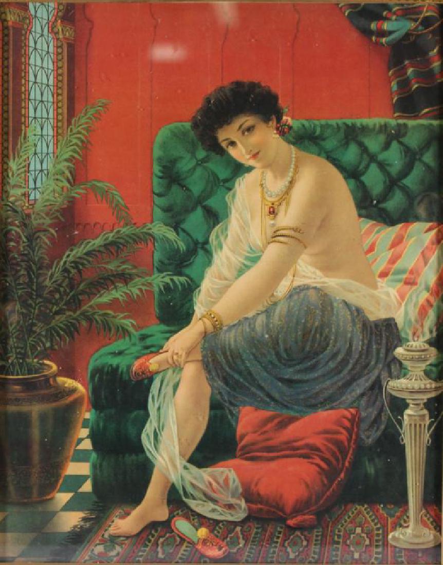 Orientalist Chromolithograph Print of a Harem Girl (1 of 3)