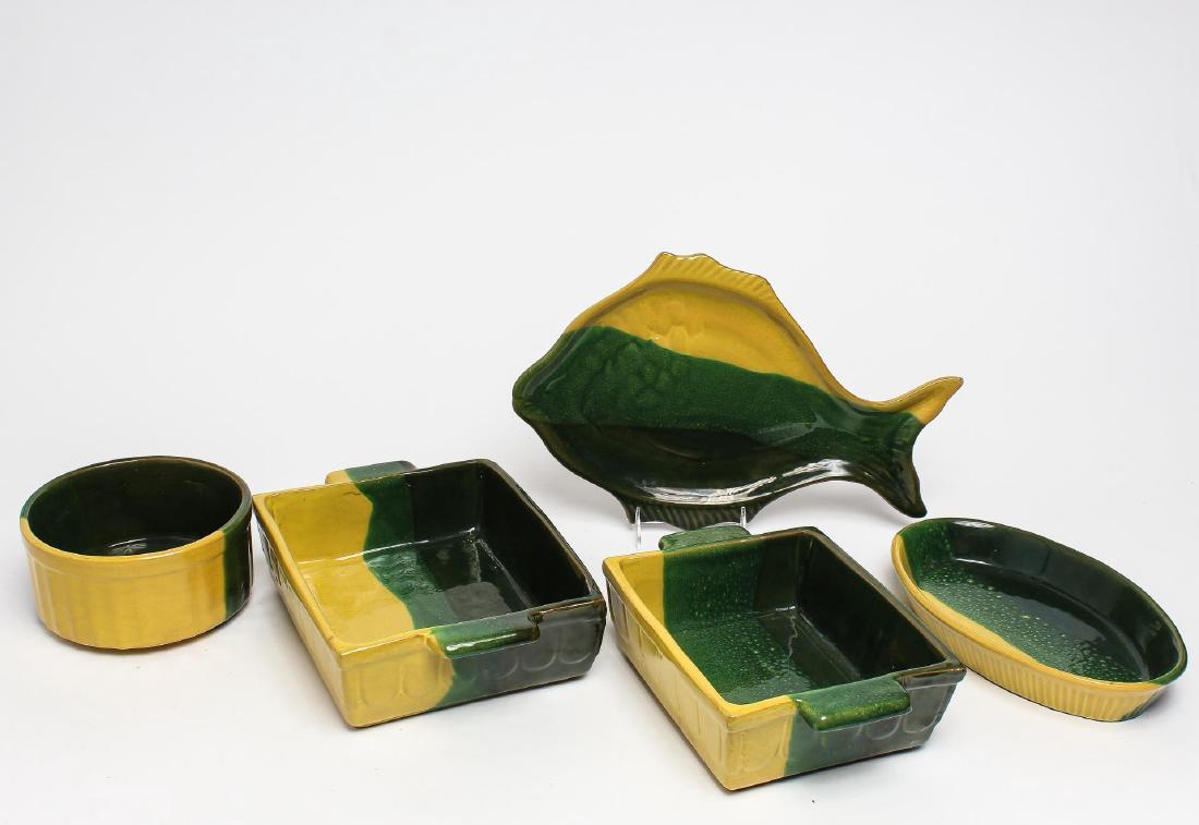 Modern Glazed Pottery Serving Dishes, Group of 5 (1 of 1)