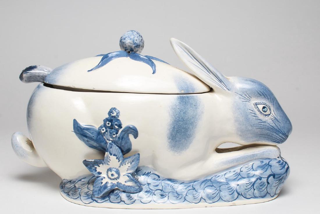 Italian Porcelain Rabbit-Form Tureen & Ladle (1 of 6)
