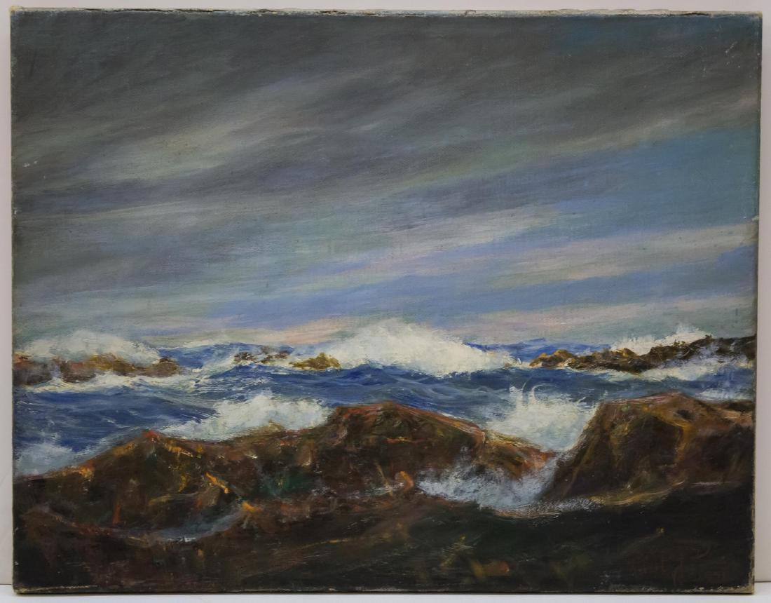 Signed Robert Pie- Seascape Oil on Canvas Painting (1 of 3)