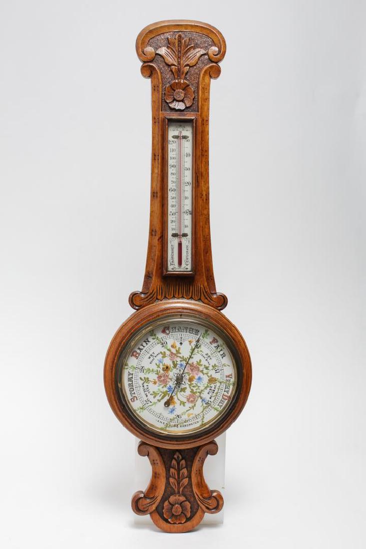 English Victorian Aneroid Barometer, Wall-Mounted (1 of 3)