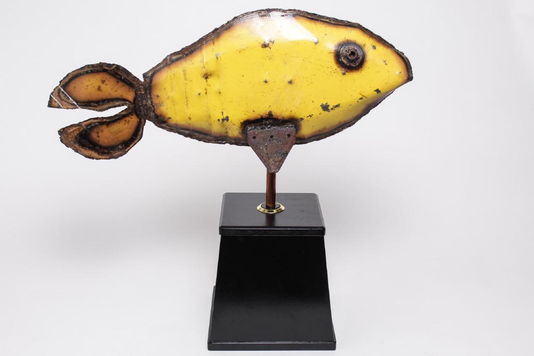 Folk Art Fish Sculpture Cut & Painted Steel (1 of 5)