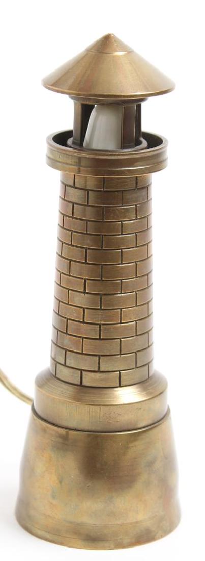 Lighthouse-Form Lamp, in Polished Brass (1 of 2)