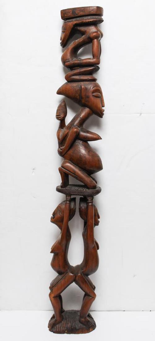 African Tribal Carved Wood Maternity Figure Column (1 of 7)