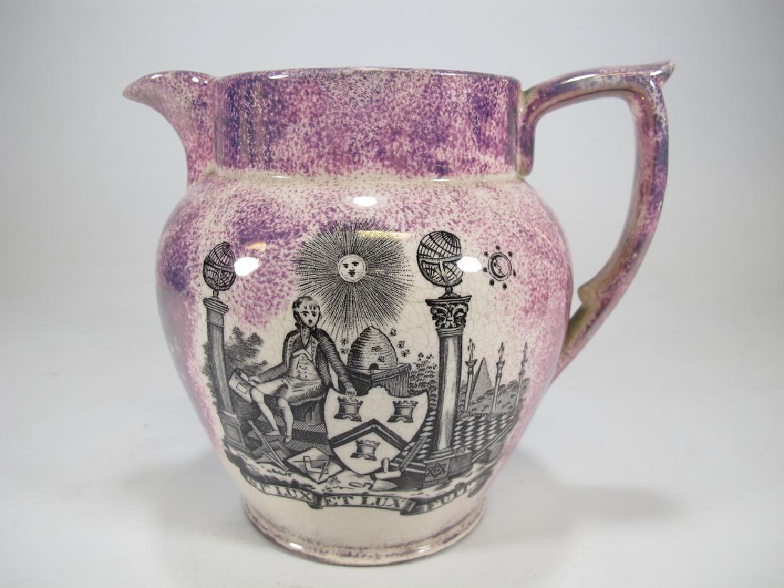 18th/19th C Masonic Sunderland lustre jug (1 of 6)