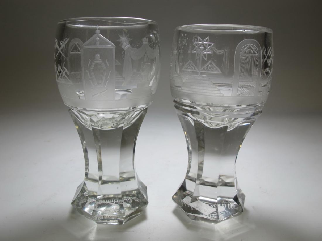 Pair of Masonic firing glass presentation goblets (1 of 9)