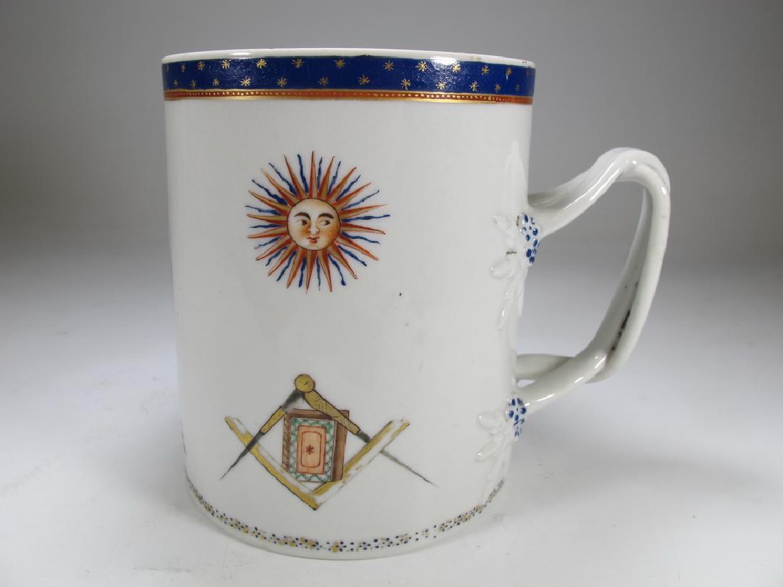 Antique English Masonic big porcelain mug (1 of 8)