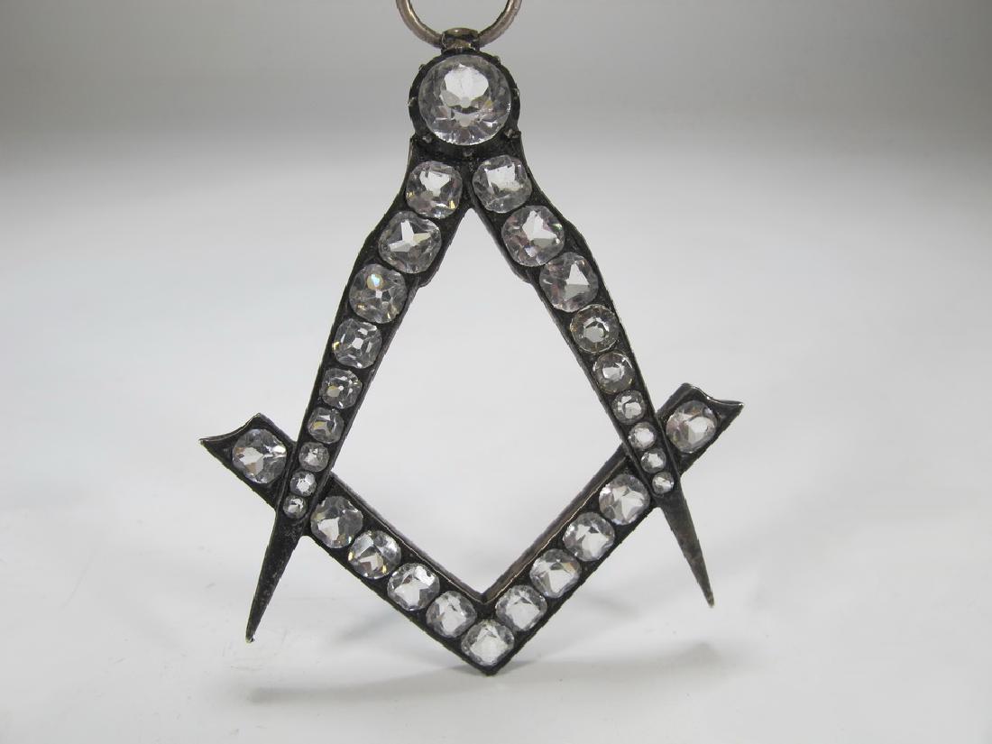 Antique Masonic metal & glass collar jewel (1 of 4)