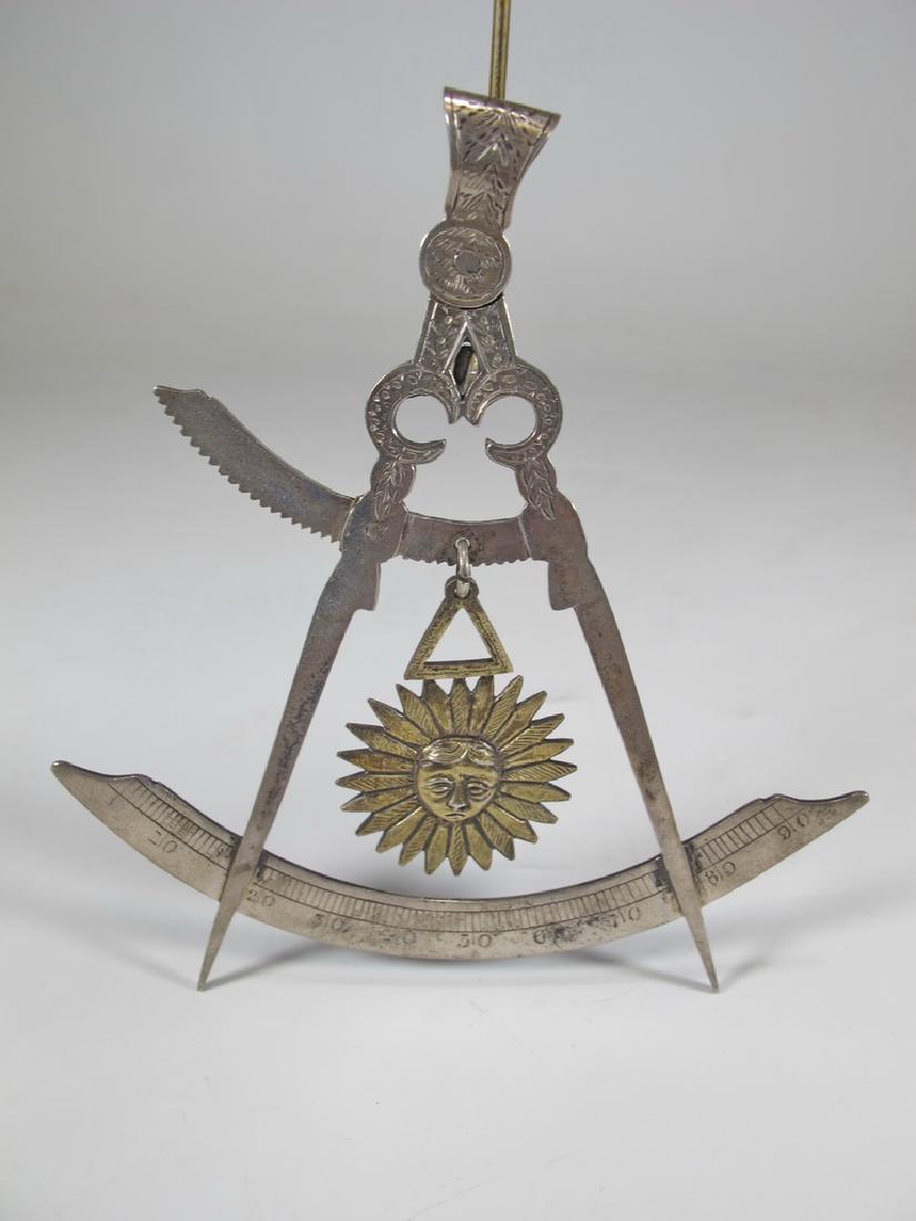 Antique Masonic sterling compass jewel (1 of 5)
