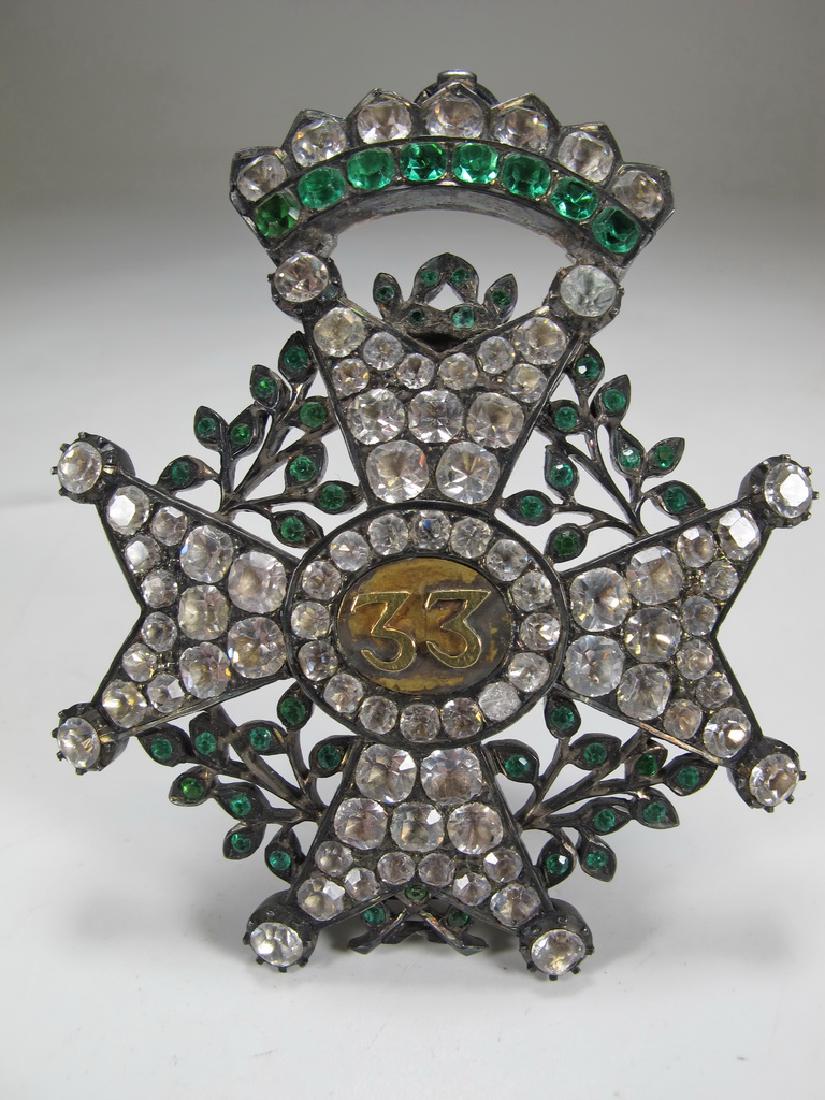 Antique Masonic 800 silver & crystal stones brooch (1 of 5)