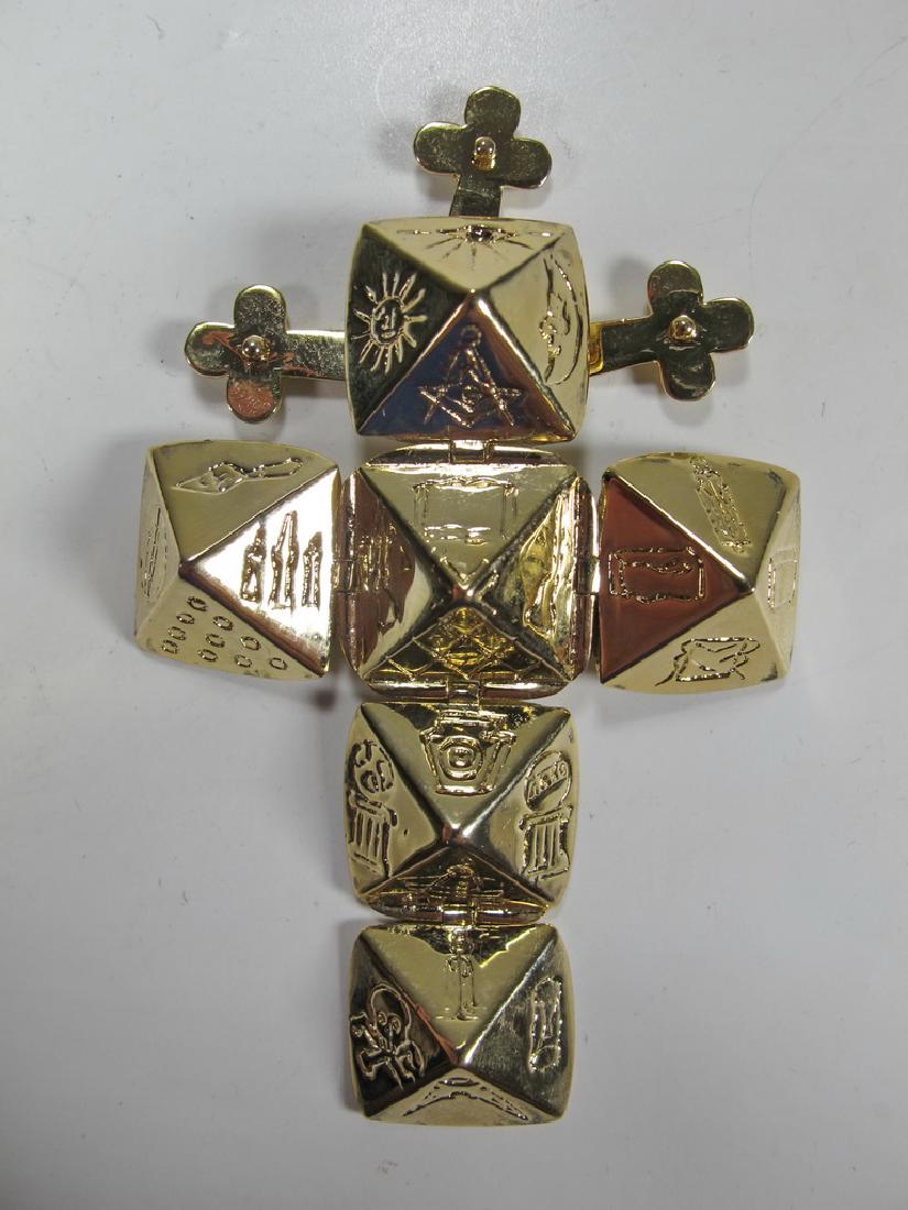 Vintage Gold plate Masonic fold out cube fob (1 of 5)