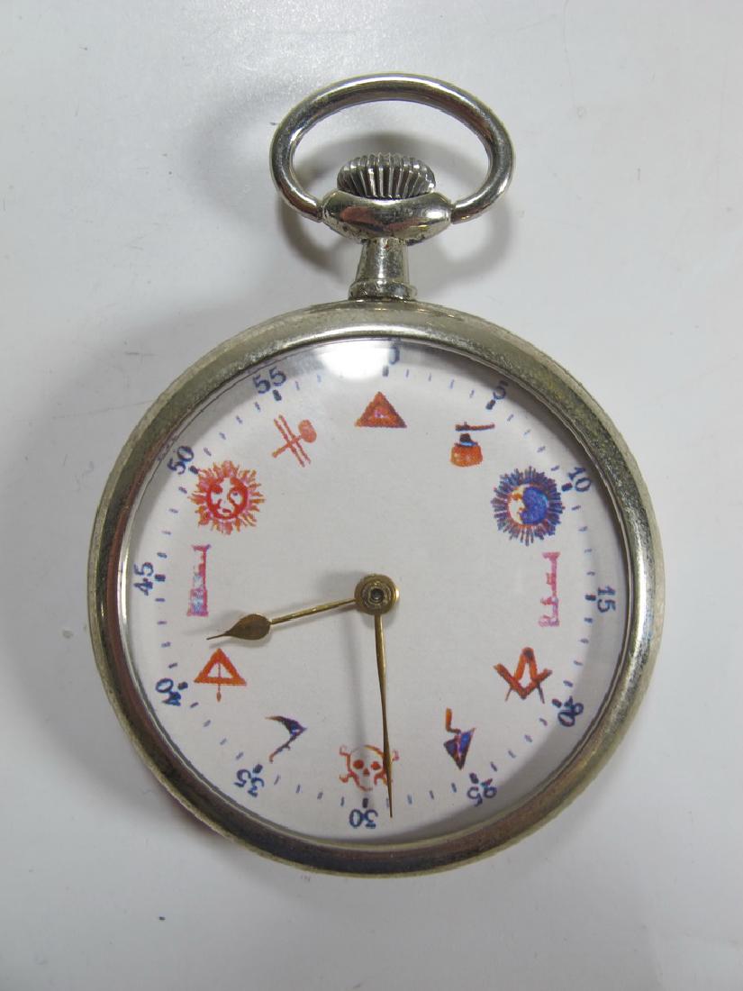 Vintage Masonic unbranded metal pocket watch (1 of 4)