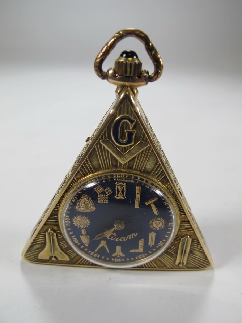 Antique Masonic Hiram 14 kt gold pocket watch (1 of 9)