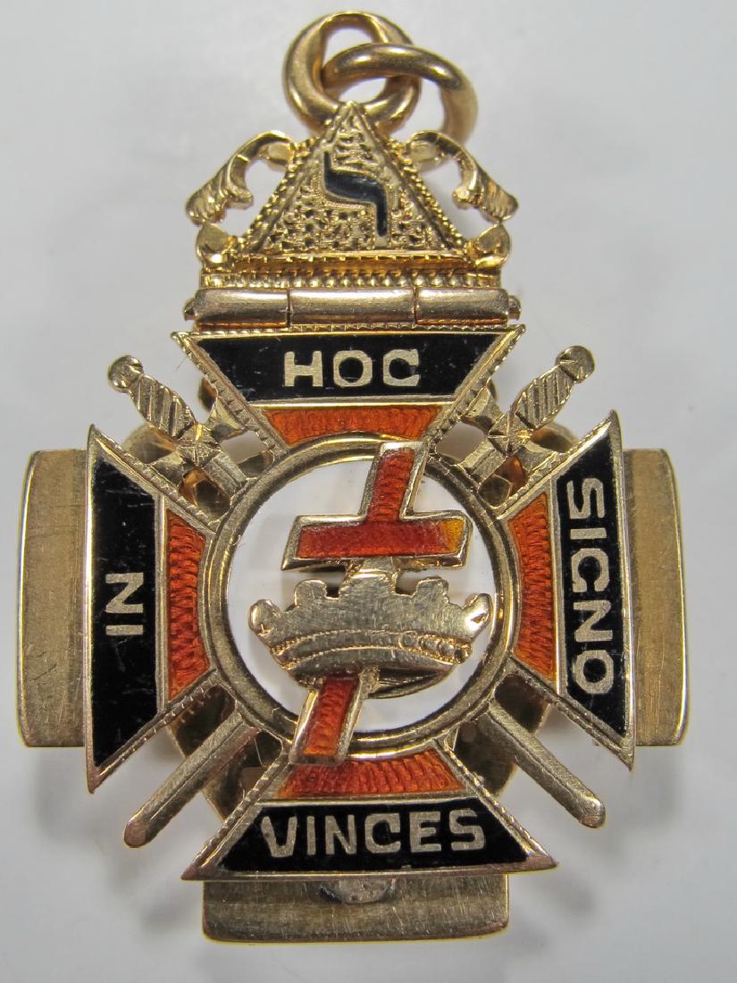 10K / 14K gold Knights Templar Scottish Rite watch fob (1 of 4)