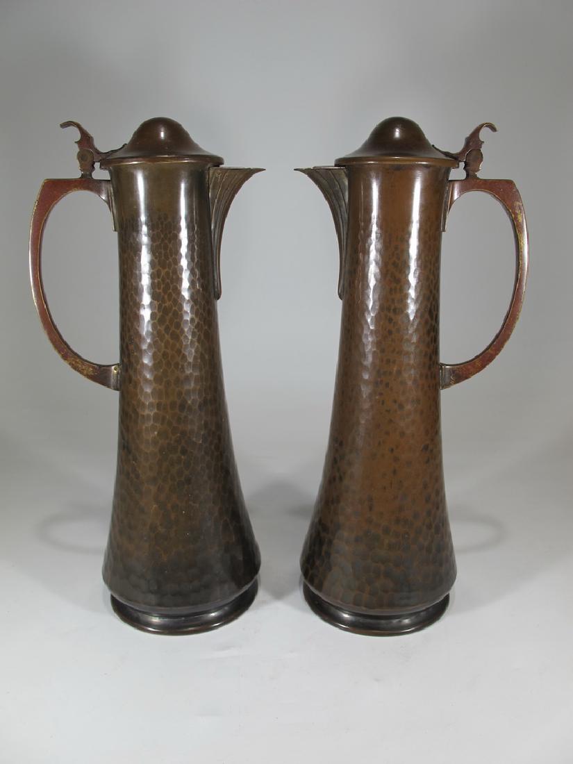 Antique German WMF pair of bronze jugs (1 of 8)