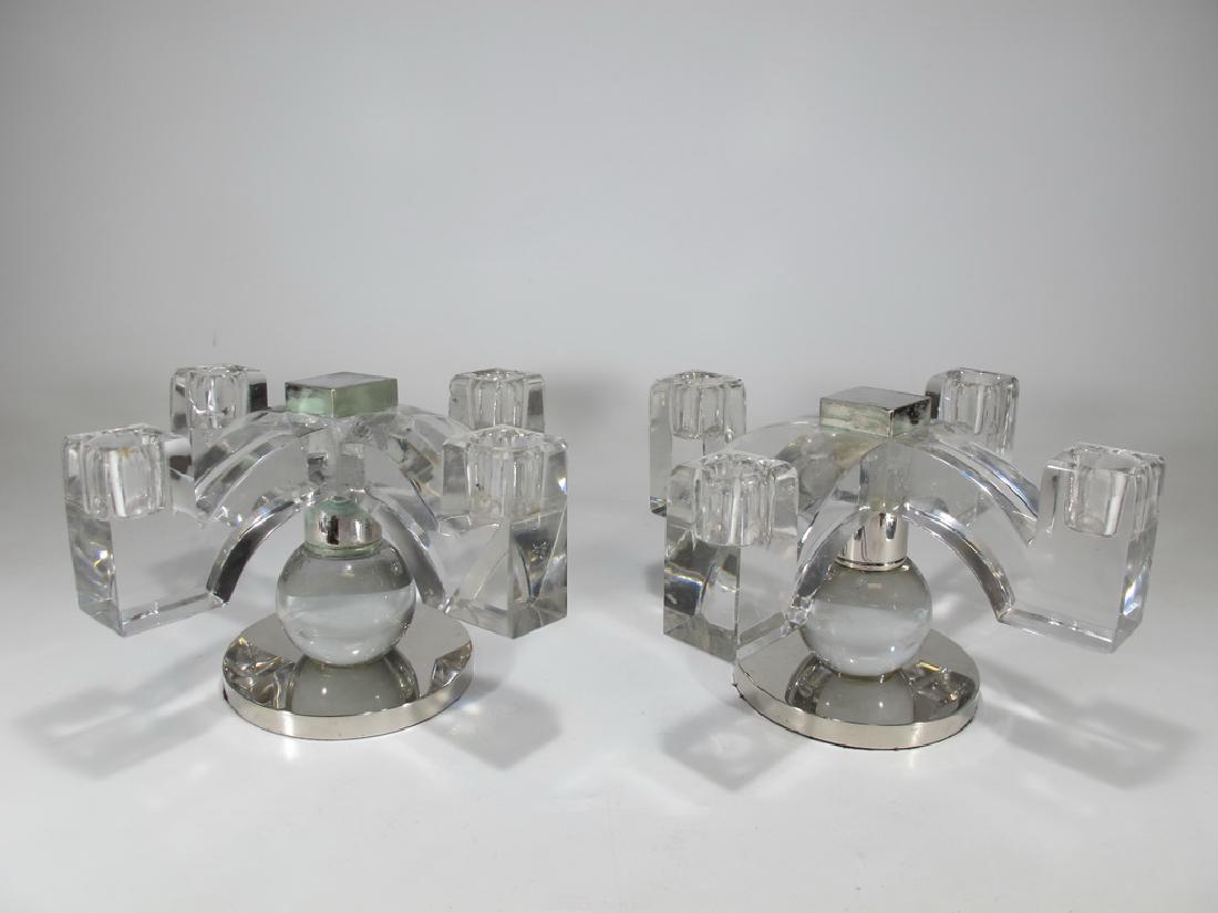 Antique French Baccarat pair of crystal & metal (1 of 8)