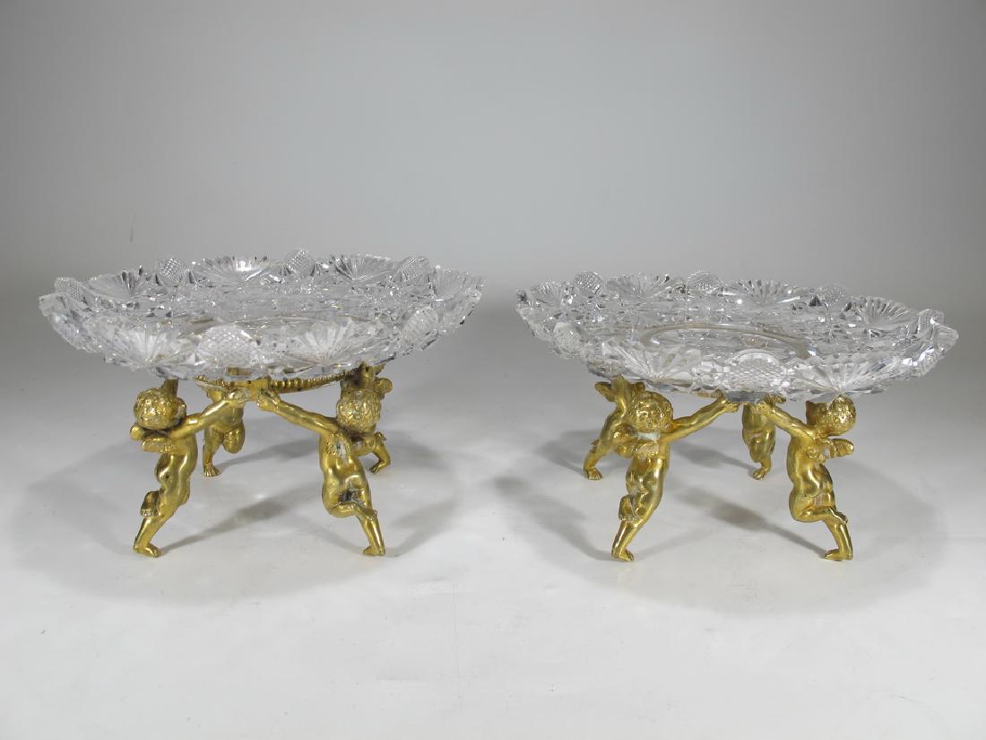 Antique French Baccarat pair of stands (1 of 8)