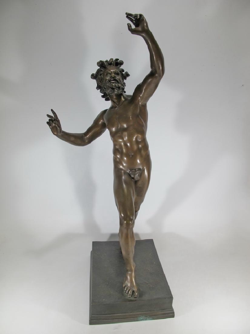 19th C Dancing Faun of Pompeii bronze sculpture (1 of 14)