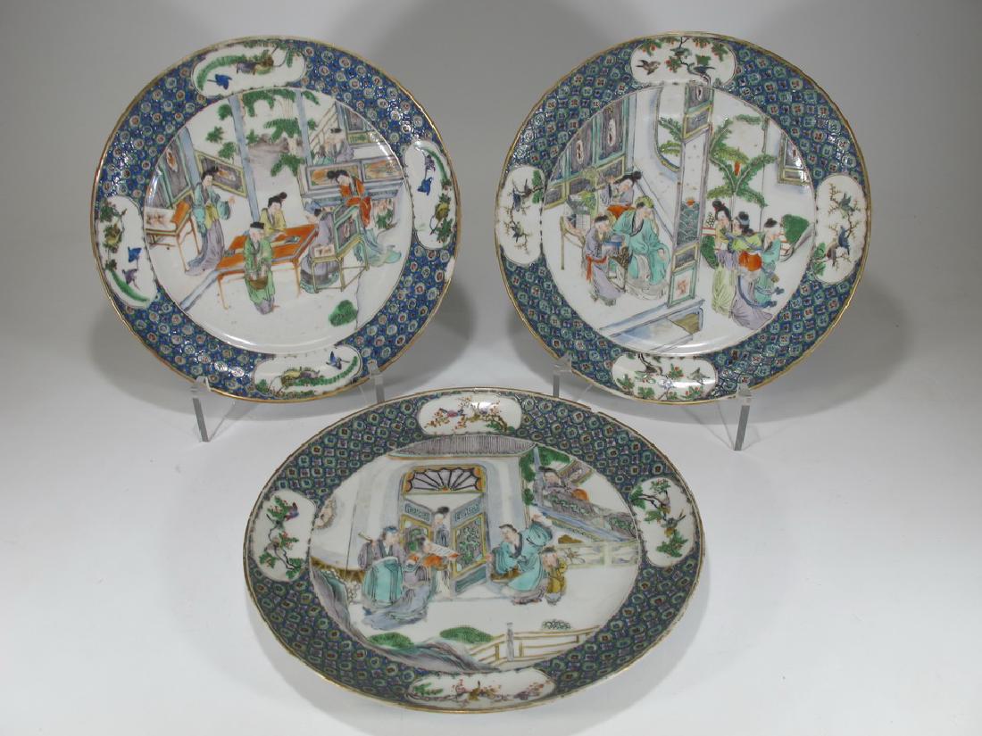 Antique Chinese set of 3 porcelain plates (1 of 13)