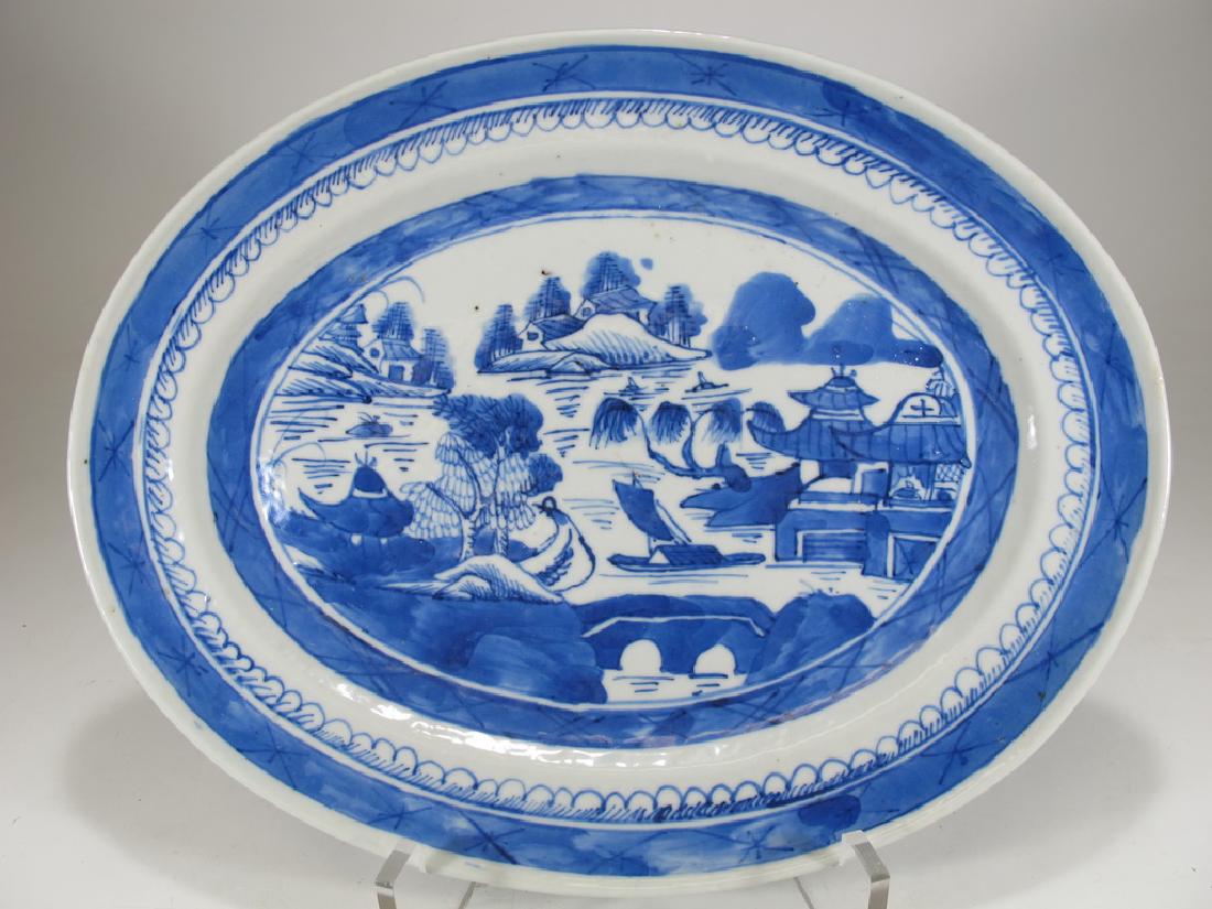 Antique Chinese Export Canton porcelain tray (1 of 6)