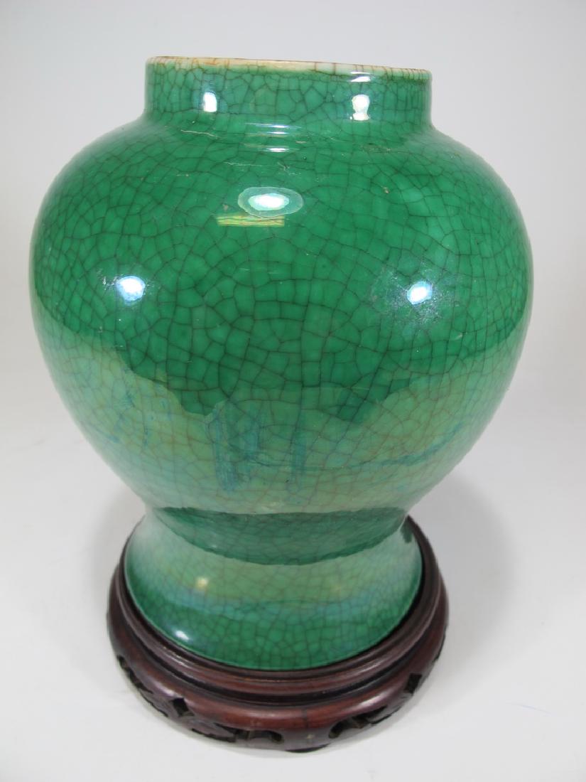 Antique Chinese green Crackle Glaze Ginger Jar (1 of 4)