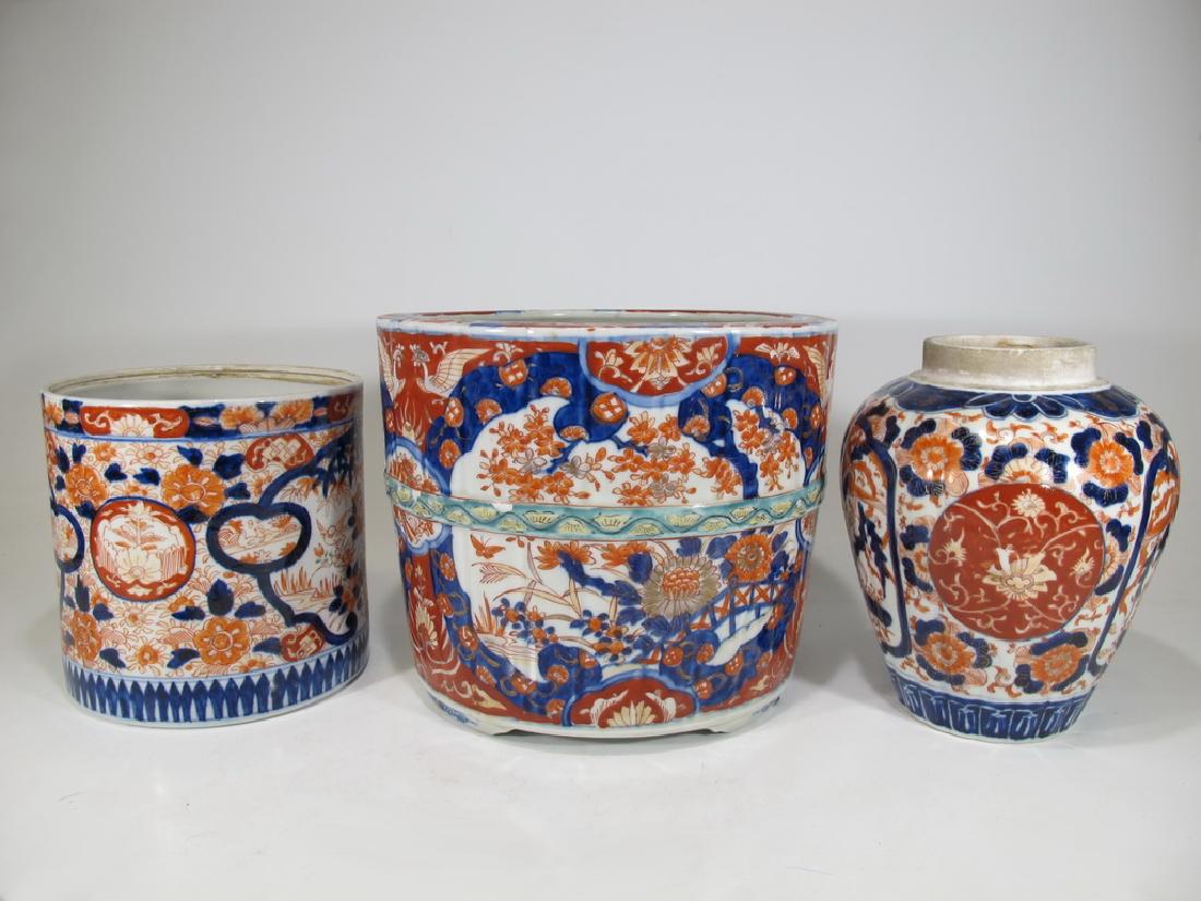 3 Vintage Japanese Imari set of 3 porcelain jars (1 of 8)